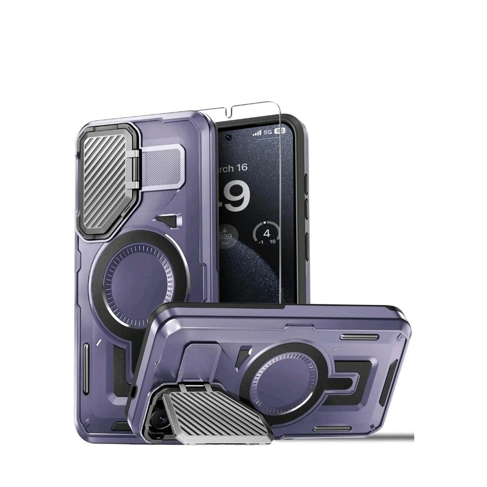 Samsung Galaxy S25 Plus S24 Plus Case Purple Magnetic Kickstand Rugged Cover